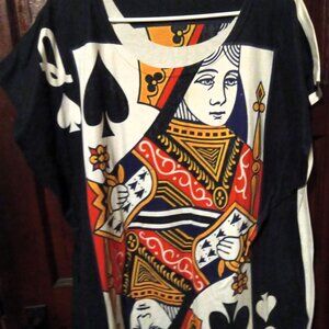 SHEIN 'Queen Of Spades' Short Sleeve Top - Playing Card Detail - Women's Size 2X